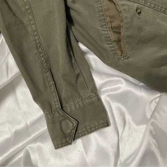 American Rag Cie- Coats & Jackets Below Hip Dark Army Green Jacket with Hood - Picture 6 of 10